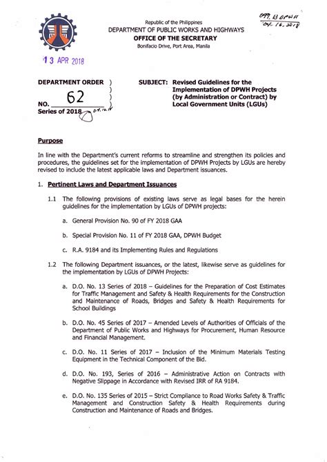 DEPARTMENT ORDER) SUBJECT CRITERIA AND .